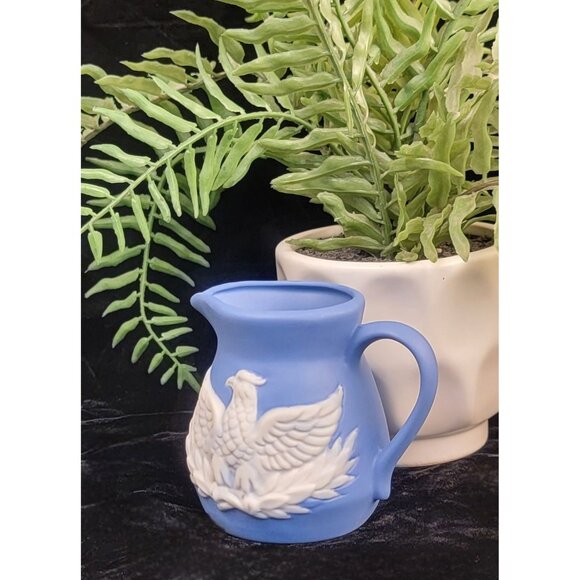 Vintage Powder Blue Wedgwood Jasperware Creamer Pitcher - Picture 1 of 15